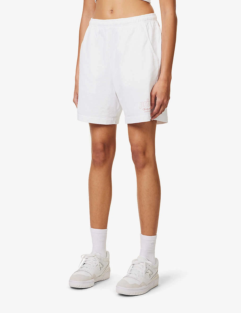 Sporty & Rich X Prince Brand-print Cotton-jersey Shorts 5 Sporty & Rich X Prince Brand-print Cotton-jersey Shorts - Image 3