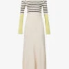 Striped Purl-knit Recycled-cashmere And Organic-cotton Blend Midi Dress -Whistles Store R04173377 CREMALEMONICE M