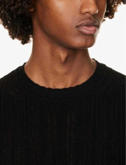 Dolce & Gabbana Crewneck Slim-fit Cotton-blend Top -Whistles Store R04174022 BLACK ALT04