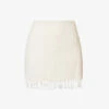 Exclusive Rena Tassel-hem Organic-cotton Mini Skirt -Whistles Store R04174180 CREAM M