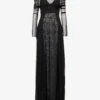 Nolana Boned Semi-sheer Stretch-mesh Maxi Dress -Whistles Store R04174455 BLACK M