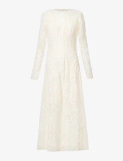 Zimmermann Devi Floral Cotton-blend Lace Midi Dress
