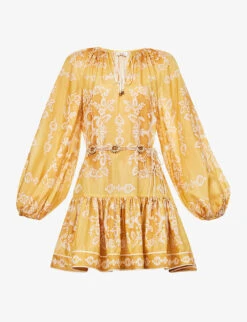 Zimmermann Raie Paisley-print Silk Mini Dress