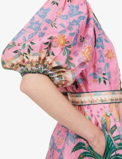 Zimmermann Ginger Floral-print Linen Mini Dress -Whistles Store R04174612 PINKMULTI ALT04