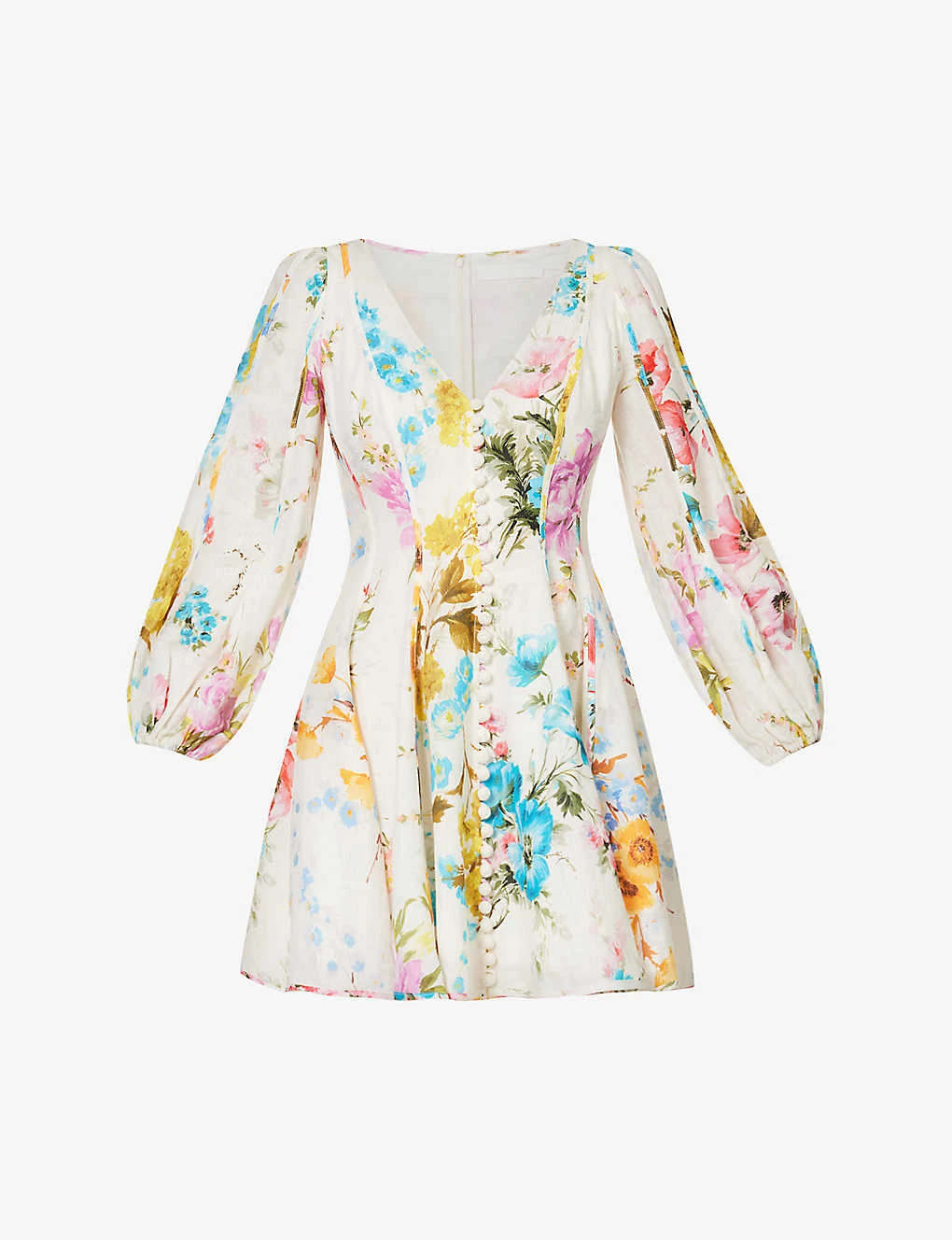 Zimmermann Halcyon V-neck Linen Mini Dress 3 Zimmermann Halcyon V-neck Linen Mini Dress