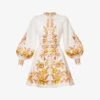 Zimmermann Vacay Floral-print Ballon-sleeve Linen Mini Dress -Whistles Store R04174635 GOLDENFLORAL M