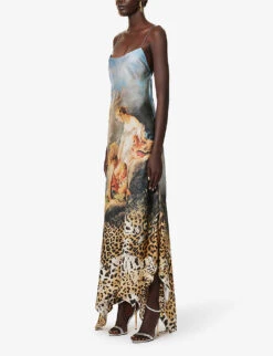 Roberto Cavalli Graphic-print Sleeveless Silk Maxi Dress -Whistles Store R04179644 MULTICOLOUR ALT02