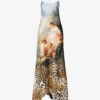 Roberto Cavalli Graphic-print Sleeveless Silk Maxi Dress