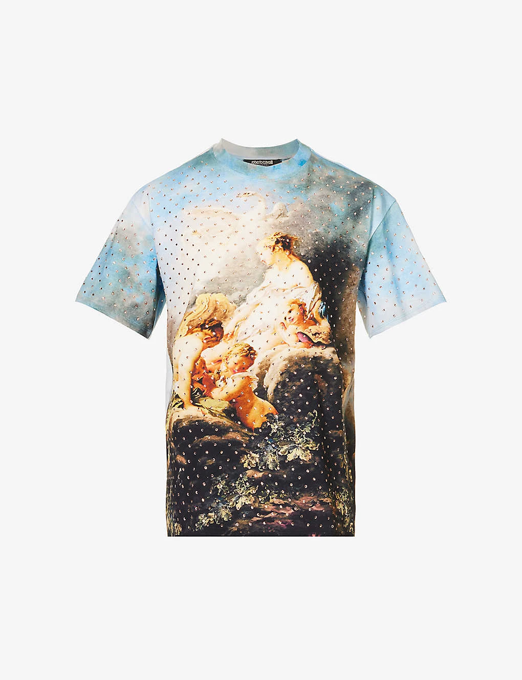 Roberto Cavalli Graphic-print Rhinestone-embellished Cotton T-shirt 3 Roberto Cavalli Graphic-print Rhinestone-embellished Cotton T-shirt