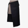Sacai Contrast-panel Pleated Wool Midi Skirt 2 Sacai Contrast-panel Pleated Wool Midi Skirt -Whistles Store R04180382 NAVY M