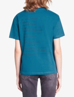 THE KOOPLES Logo-print Cotton-jersey T-shirt -Whistles Store R04180583 MEDIUMBLUE ALT03