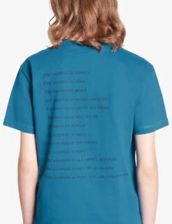 THE KOOPLES Logo-print Cotton-jersey T-shirt -Whistles Store R04180583 MEDIUMBLUE ALT04