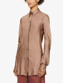 Dries Van Noten Textured Slim-fit Woven Shirt -Whistles Store R04180718 OLDROSE ALT02