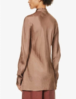 Dries Van Noten Textured Slim-fit Woven Shirt -Whistles Store R04180718 OLDROSE ALT03