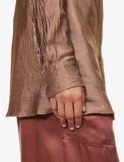 Dries Van Noten Textured Slim-fit Woven Shirt -Whistles Store R04180718 OLDROSE ALT05