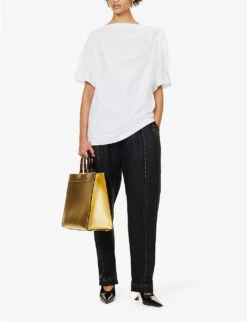 Dries Van Noten Cowl-neckline Relaxed-fit Cotton T-shirt 7 Dries Van Noten Cowl-neckline Relaxed-fit Cotton T-shirt -Whistles Store R04180734 WHITE ALT01