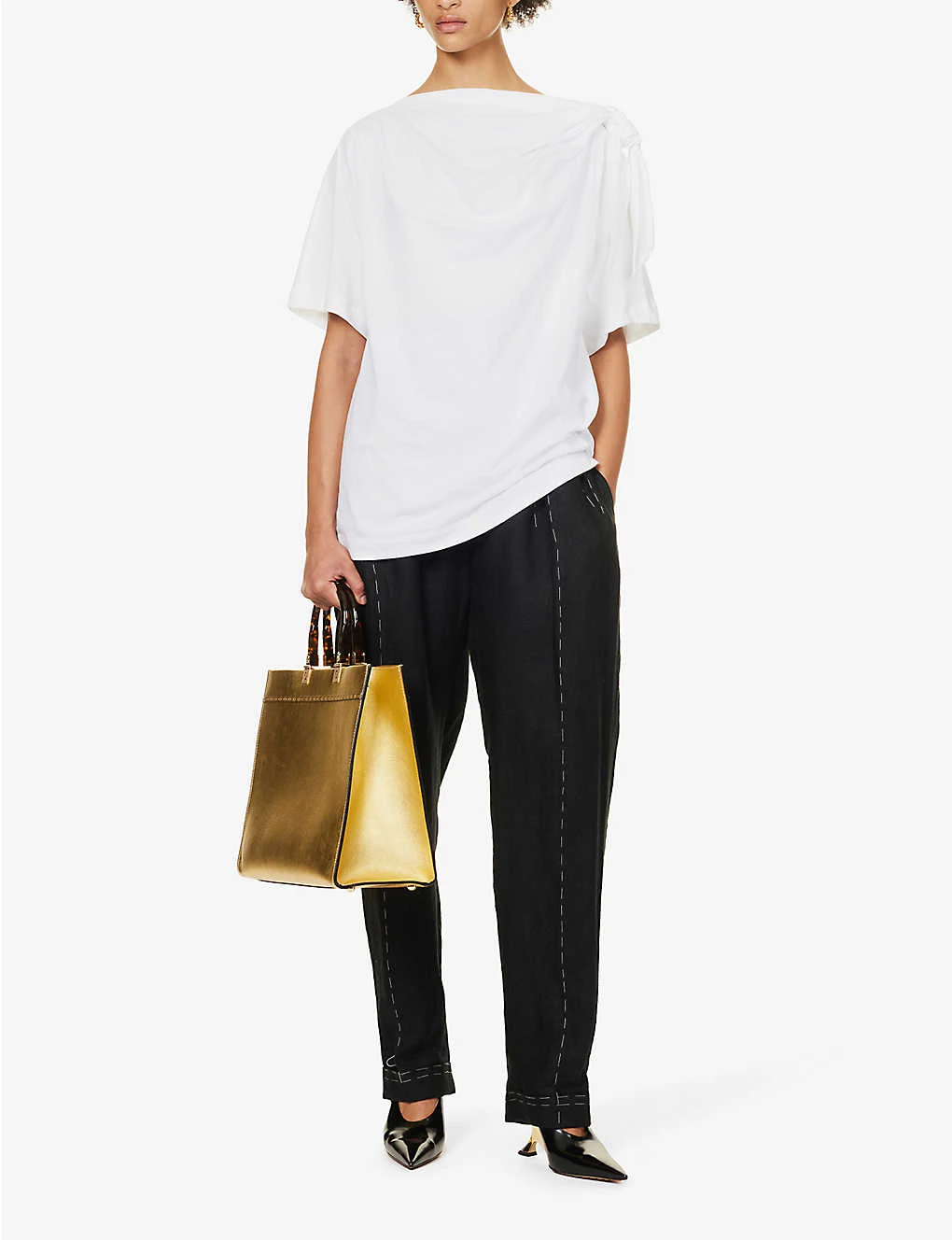 Dries Van Noten Cowl-neckline Relaxed-fit Cotton T-shirt 3 Dries Van Noten Cowl-neckline Relaxed-fit Cotton T-shirt - Image 2