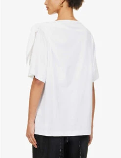 Dries Van Noten Cowl-neckline Relaxed-fit Cotton T-shirt 9 Dries Van Noten Cowl-neckline Relaxed-fit Cotton T-shirt -Whistles Store R04180734 WHITE ALT03