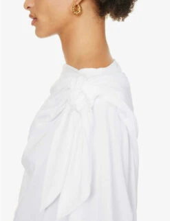 Dries Van Noten Cowl-neckline Relaxed-fit Cotton T-shirt 10 Dries Van Noten Cowl-neckline Relaxed-fit Cotton T-shirt -Whistles Store R04180734 WHITE ALT04