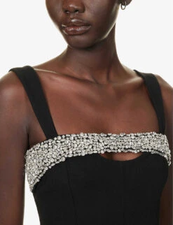 Angelita Embellished-neckline Woven Top -Whistles Store R04181288 BLACK ALT04