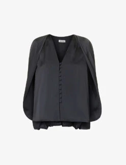 Dawn Cape-overlay Satin Top