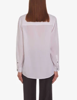 THE KOOPLES Patch-pocket Regular-fit Silk Shirt -Whistles Store R04181760 ECRU ALT03