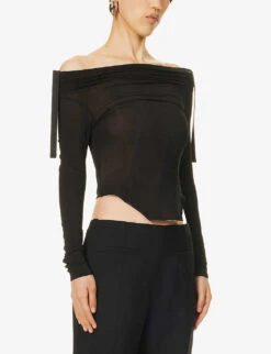Dion Lee Hosiery Corseted Stretch-woven Top -Whistles Store R04181835 BLACK ALT02