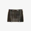 Dion Lee Biker Mid-rise Leather Mini Skirt -Whistles Store R04181840 BURNISHEDBLACK M