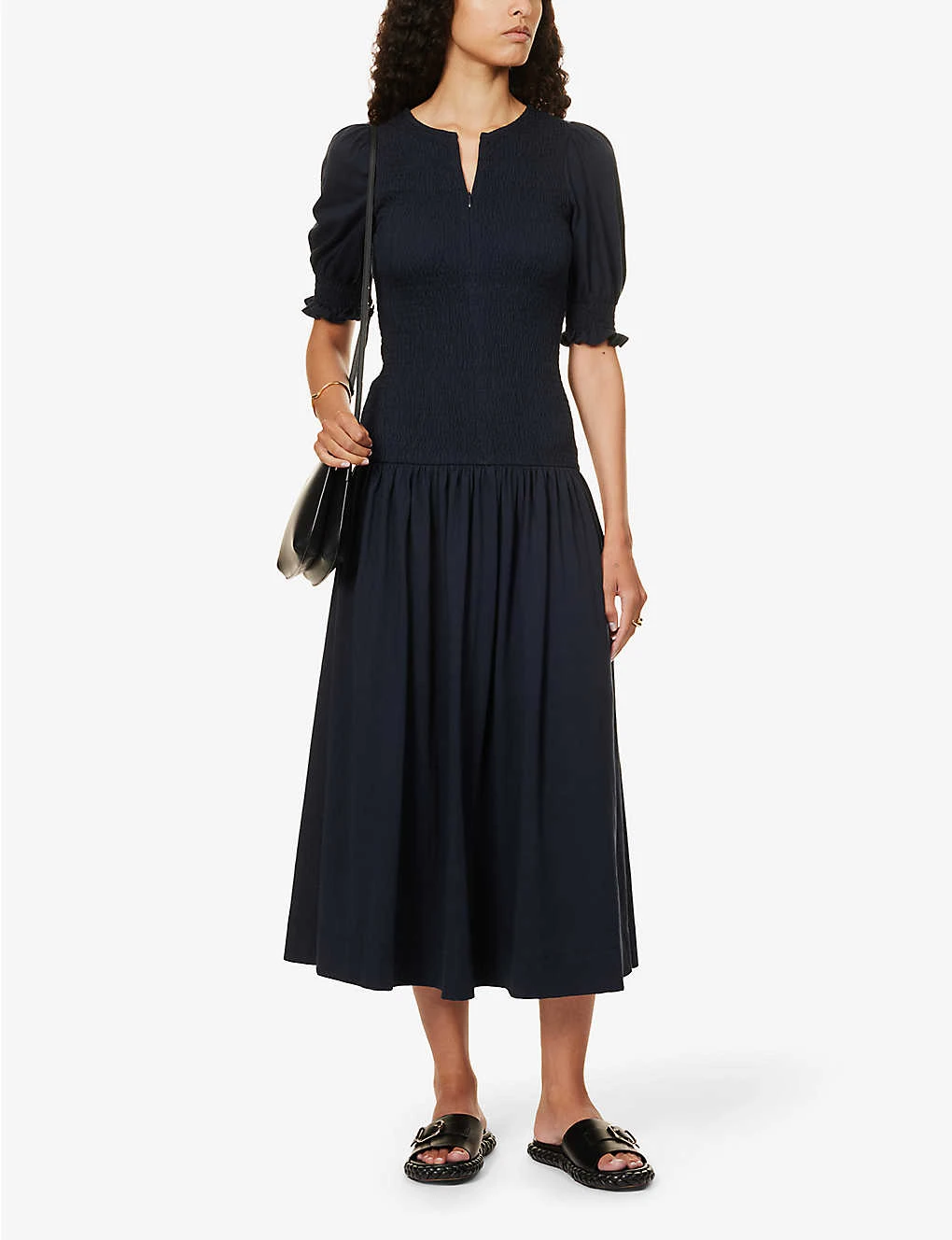 ME AND EM Smocked Puff-sleeve Cotton Maxi Dress 4 ME AND EM Smocked Puff-sleeve Cotton Maxi Dress - Image 2