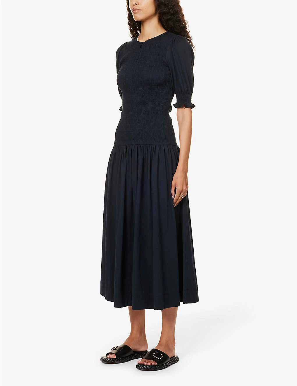 ME AND EM Smocked Puff-sleeve Cotton Maxi Dress 5 ME AND EM Smocked Puff-sleeve Cotton Maxi Dress - Image 3