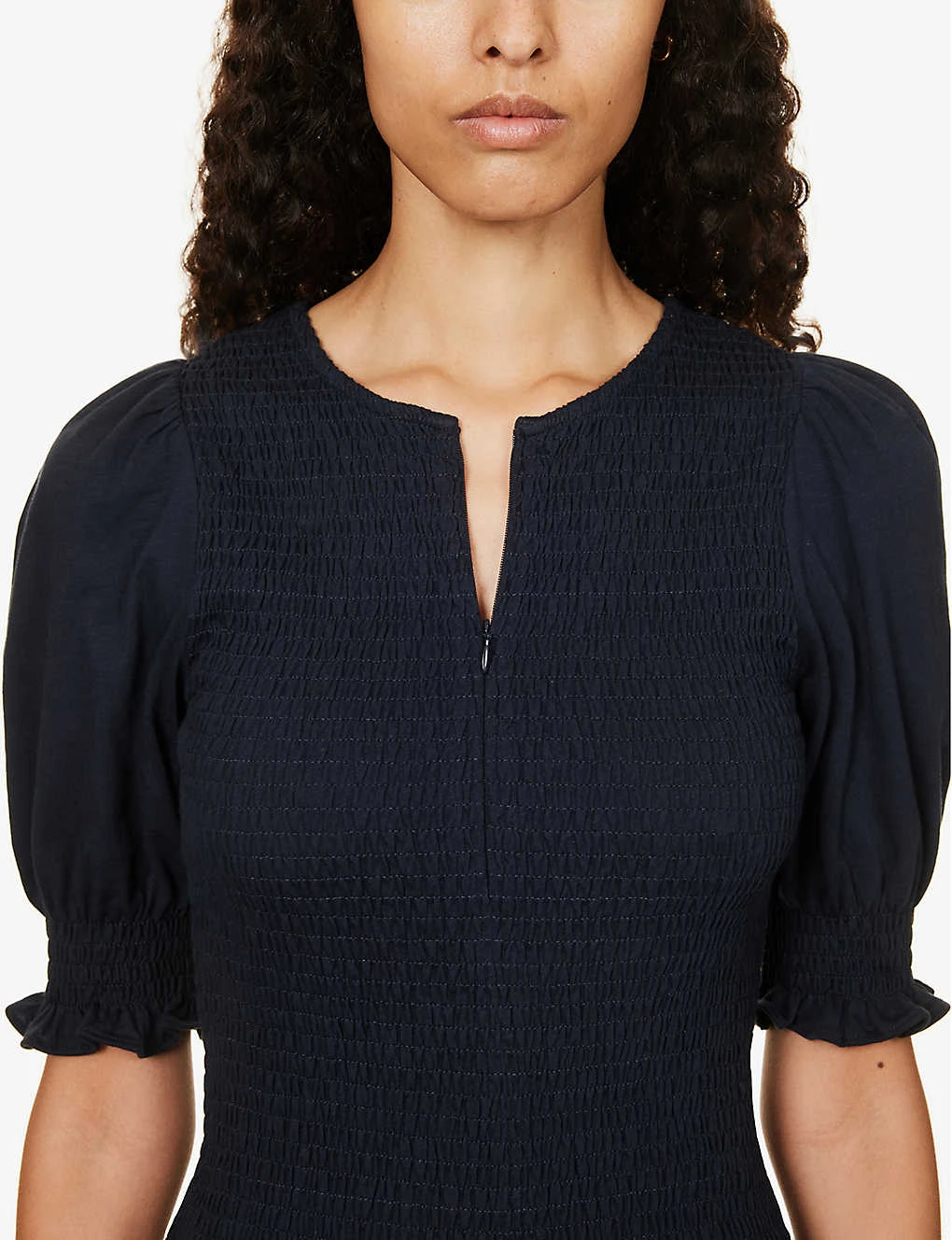 ME AND EM Smocked Puff-sleeve Cotton Maxi Dress 7 ME AND EM Smocked Puff-sleeve Cotton Maxi Dress - Image 5