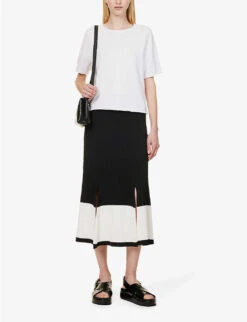 ME AND EM Relaxed-fit Rolled-trim Cotton Sweat Top -Whistles Store R04181873 FRESHWHITE ALT01