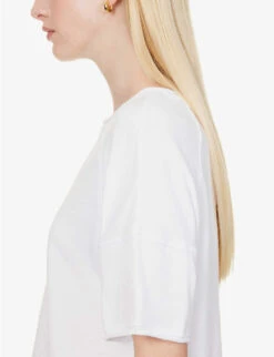 ME AND EM Relaxed-fit Rolled-trim Cotton Sweat Top -Whistles Store R04181873 FRESHWHITE ALT04