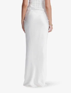 Sydel Bias-cut Stretch-satin Maxi Skirt -Whistles Store R04181985 WHITE ALT03
