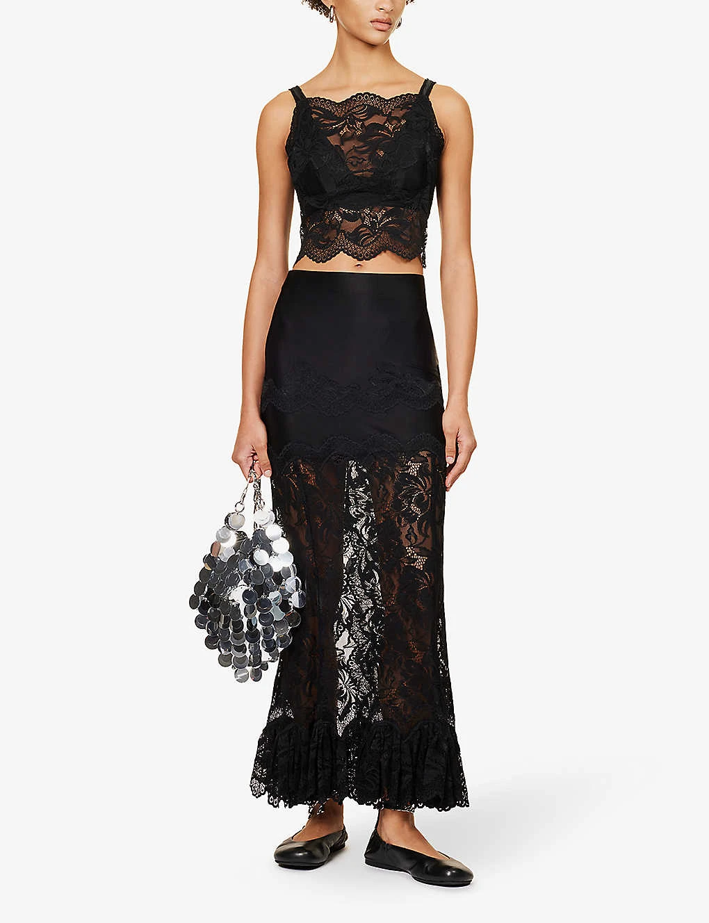 Paco Rabanne Square-neck Floral-embroidered Stretch-lace Top 4 Paco Rabanne Square-neck Floral-embroidered Stretch-lace Top - Image 2