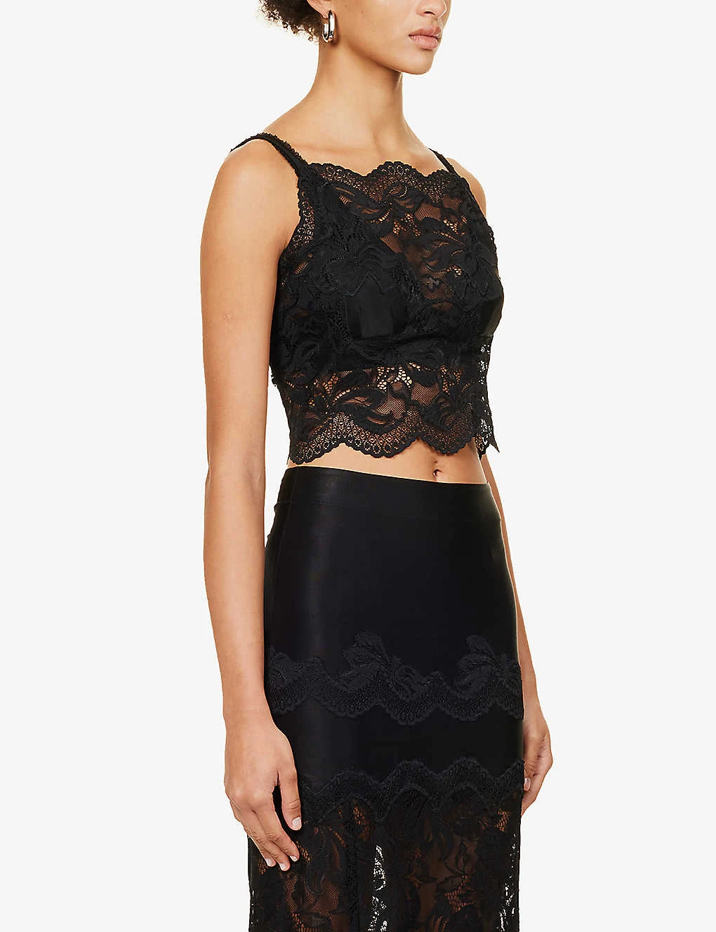 Paco Rabanne Square-neck Floral-embroidered Stretch-lace Top 5 Paco Rabanne Square-neck Floral-embroidered Stretch-lace Top - Image 3