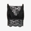 Paco Rabanne Square-neck Floral-embroidered Stretch-lace Top -Whistles Store R04183137 BLACK M