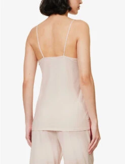 Lace V-neck Organic-cotton Top -Whistles Store R04183737 PEARLPINK ALT02