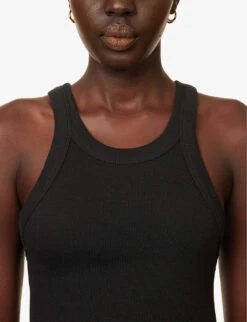 Lorne Ribbed Stretch-organic-cotton Top -Whistles Store R04183802 BLACK ALT04