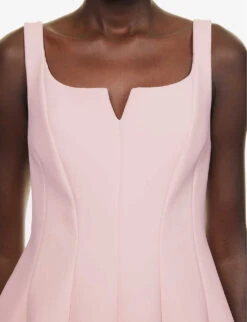 Philosophy Di Lorenzo Serafini Square-neckline Panelled Stretch-woven Mini Dress -Whistles Store R04183937 PINK ALT04