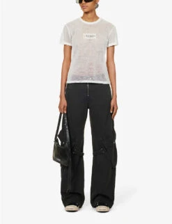 Acne Studios Etza Semi-sheer Cotton Knitted T-shirt -Whistles Store R04184388 WHITE ALT01