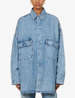 Dallas Oversized Denim Shirt -Whistles Store R04186444 WORNWASH ALT02
