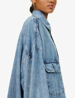 Dallas Oversized Denim Shirt -Whistles Store R04186444 WORNWASH ALT04