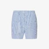 Lui Striped Woven Shorts -Whistles Store R04186459 LIGHTBLUEBLACKSTRIPE M