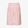 Vivian Striped High-rise Woven Shorts 1 Vivian Striped High-rise Woven Shorts -Whistles Store R04186469 PINKPINSTRIPE M