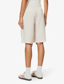 Vivian Striped Woven Shorts 10 Vivian Striped Woven Shorts -Whistles Store R04186471 BEIGEPINSTRIPE ALT03