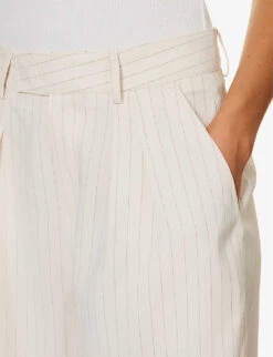 Vivian Striped Woven Shorts 11 Vivian Striped Woven Shorts -Whistles Store R04186471 BEIGEPINSTRIPE ALT04