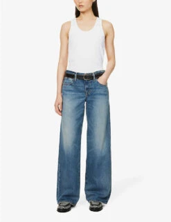 Mica Wide-leg Mid-rise Jeans -Whistles Store R04186803 RUSHINGRIVER ALT01