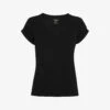 Whistles Willa V-neck Organic-cotton T-shirt 2 Whistles Willa V-neck Organic-cotton T-shirt -Whistles Store R04187560 BLACK M