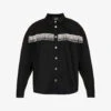 ROTATE Birger Christensen Crystal-fringe Oversized Organic-cotton Twill Shirt -Whistles Store R04188251 BLACK M